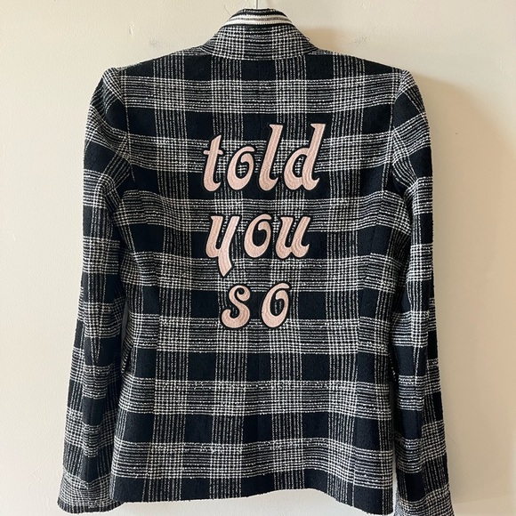 Alice + Olivia Black and White beaded “Told You So” Blazer - Picture 3 of 16